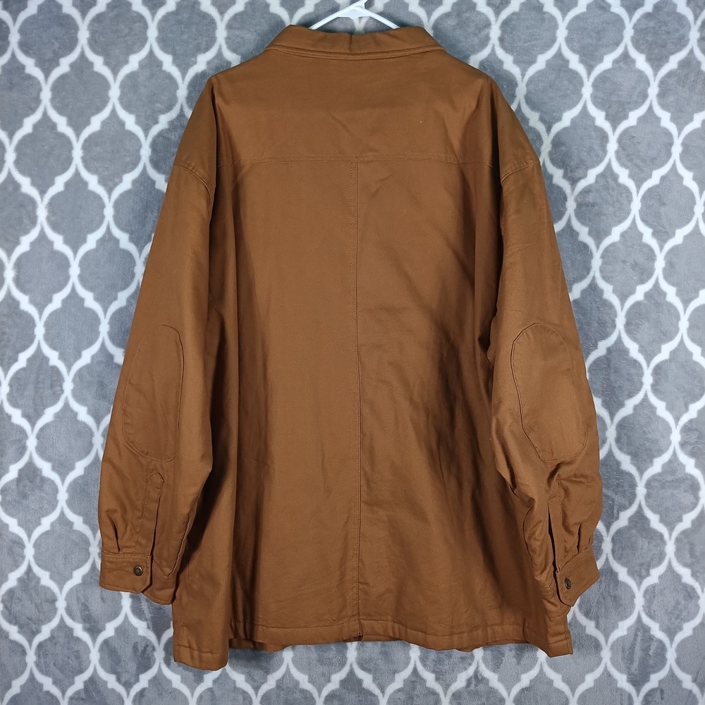 Dickies Work Jacket Mens 3XL Brown Duck Canvas Quilt Lined Reinforced Elbows - Picture 2 of 10